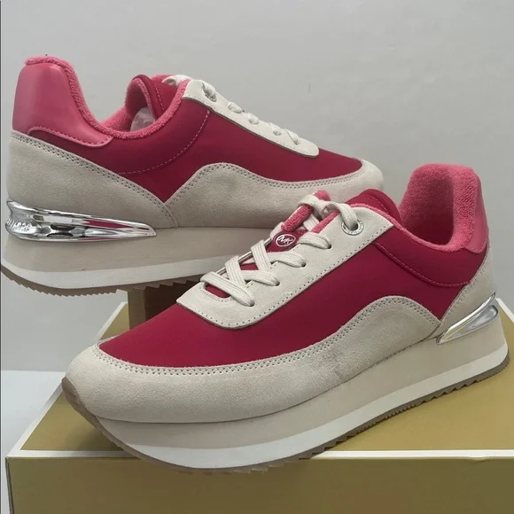 Michael Kors HATTIE TRAINER
NYLON
49T5HAFS3D Dark Raspberry Platform Sneakers - Picture 9 of 16